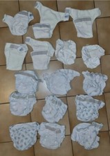 18tlg XXL Stoffwindel Paket Waschbar Baumwolle weiß bambinex Lotties Set Windel