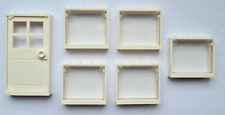 LEGO Fenster Set mit Tür Weiß - 5 Fenster mit Scheiben - 60594 60596 60603 - NEU