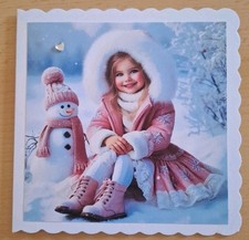 3D-Weihnachtskarte °Mädchen