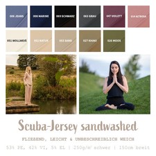 Scuba-Jersey Stoff Meterware uni, fließender Jerseystoff, Viskosejersey *Ab 50cm