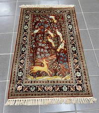 Seidenteppich Handgeknüpft Kaschmir 75 x 125 cm ( frisch gewaschen )