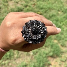 Ebenholz Holz Blume geschnitzt