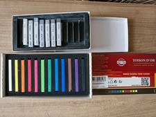 Weiche Künstler-Pastelle Pastellkreiden Caré 2er Set 19 St gebraucht