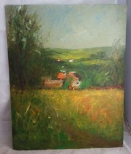 interessantes unbekanntes Ölbild Landschaft