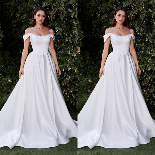 Satin brautkleider weiß - satin,