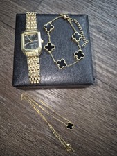 Goldenes Damen Schmuckset Uhr