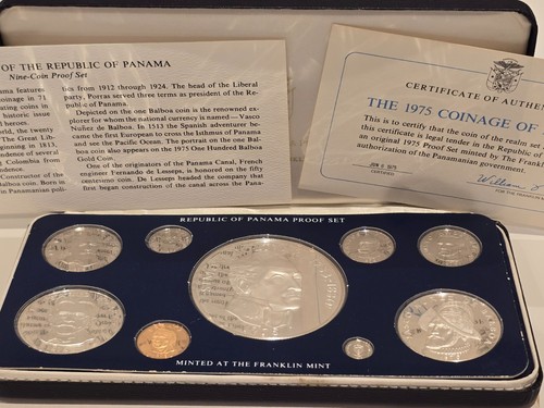 1975 panama münzen - panama, silber