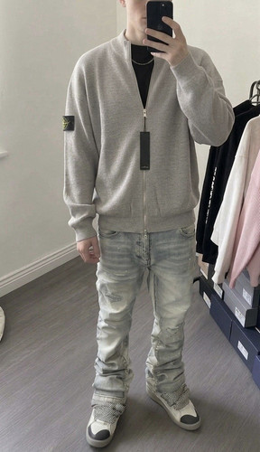 Stone island strickjacke grau - strickjacke,
