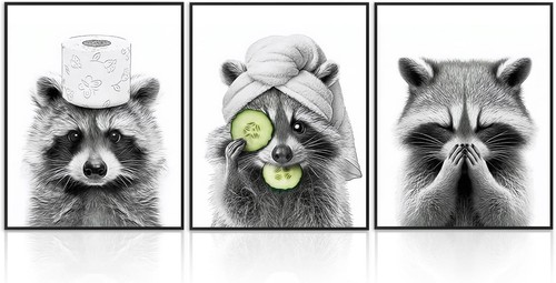 3er set lustige - set, waschbär