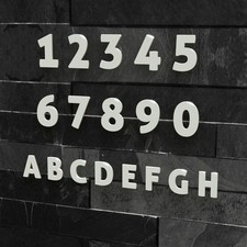 Edle Design Hausnummer - Edelstahl Modern 15 20 30 cm RAL 9003 signal-weiss weiß