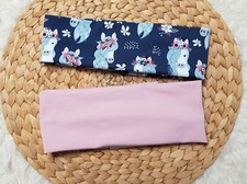 Kinder Damen Set 2 Stück Haarband Stirnband Jersey Pferde Uni KU 52-56