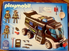 PLAYMOBIL 9360 SEK Polizei Truck mit Blaulicht, 3 Figuren & Zubehör, fast komple