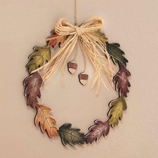 Herbst Deko Kranz "Eichenlaub" MDF Ø 28 cm, Blätter, Tür Wand Dekoration