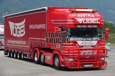 LKW Foto Scania R500 Planensattelzug Österreich rot AUSTRIA VOGEL SPEZIAL #k7hn