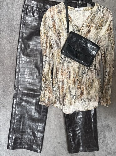 Divided kunstleder hose - h&m, da.kunstleder