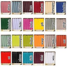 50 Leuchterkerzen Ø 2,2 cm, 25 cm Spitzkerzen Tafelkerzen Tischdeko Stabkerzen