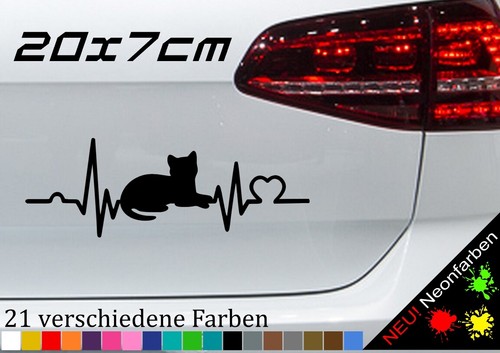 Herzschlag katze aufkleber - herzschlag,