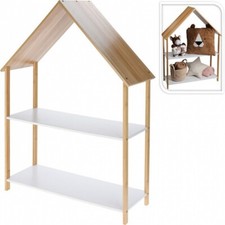 Regal Aufbewahrungsregal Kinderregal 80x30x108cm Bambus Spielzeug Haus