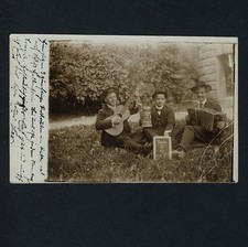 Instrument GITARRE ACCORDION GUITAR BEER STEIN Musical Instrument * 10s RPPC