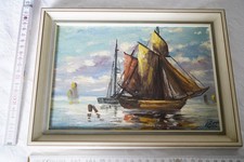 Ölbild Segelschiff ca. 22 x