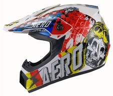 Crosshelm Helm Kinderhelm Motorradhelm Motocross Skeleton weiß bunt Motorrad
