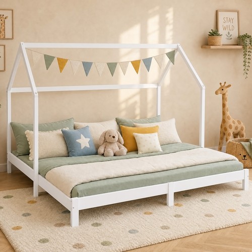 Hausbett 90x200 weiß - hausbett,