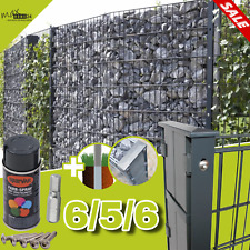 Gabionen Zaun Stein Gabione Steinwand 656 Anthrazit Gartenzaun Lärmschutz Zaun