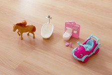 Barbie Steffi Spielzeug Set Konvolut Pferd Badewanne Toilette Auto Zubehör