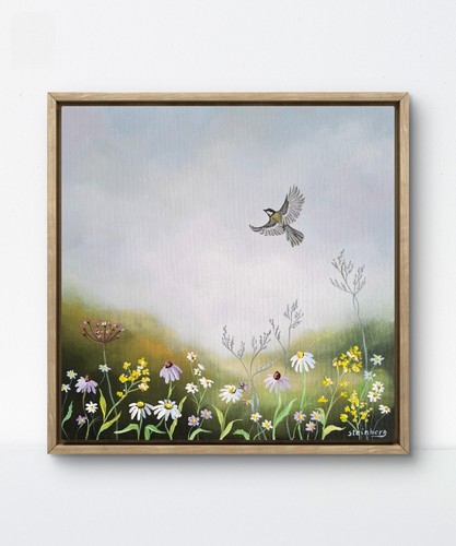 Acrylbild landschaft misty - acrylbild, "misty
