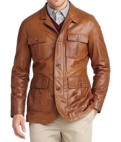 Herren hellbraune lederjacke - herren,