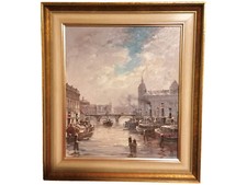 Alt Berlin Ölgemälde von Horst Miesler - Märkisches Ufer - Waisenbrücke - Schloß