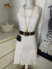 Escada Damen Glattleder Gürtel Braun Goldene Schnalle Länge 82 cm Breite 5 cm