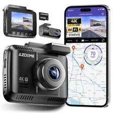 AZDOME 4K Dual Dash Cam WiFi6 GPS Vorne Hinten 4K+1080P kameras Frei 64GB +ADAS