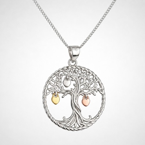 925 silber lebensbaum kette - silber,