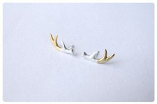 Ohrstecker Sterling Silber 925 Geweih 18k Damen Ohrringe
