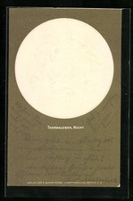 Relief-AK Schwebender Engel mit Kinderlein, Jugendstil 1900 