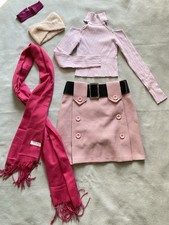 Barbie Fairytopia Bundle  Winterset Herbstset pink Rock Pullover Schal Stirnband