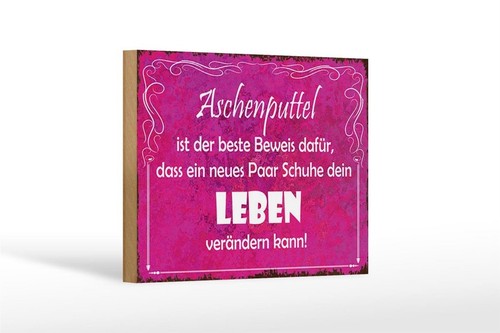 Holzschild aschenputtel schuhe - holzschild,