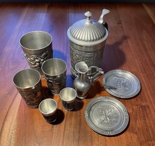 Zinn Sammlung Konvolut 1,84 kg Bierkrug Becher Teller Stamperl Schnapsglas