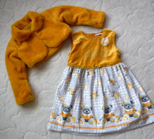 HAPPY HOUSE Mädchen Kleid + Plüsch Bolero f. festliche Anlässe Set - 4-5 Jahre