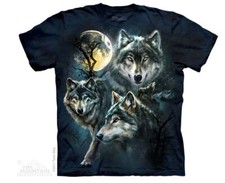 The Mountain, Kids T-Shirt Moon Wolves, Größe S, NEU, Wolf / Mystik - Motiv