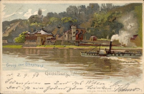 Litho meißen der elbe - litho, an