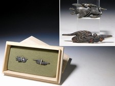 Reiher mit Fluss Silber Kinko