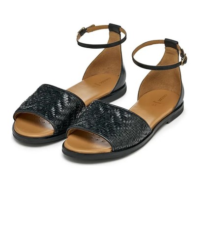 Schwarze hammer leder - schwarze, sandalen