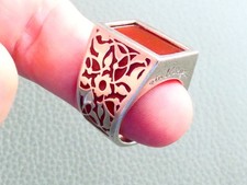 Baluba Damen Herren unisex Ring 925 Silber Solitär Karneol Stein Gr. 56, 20,49 g