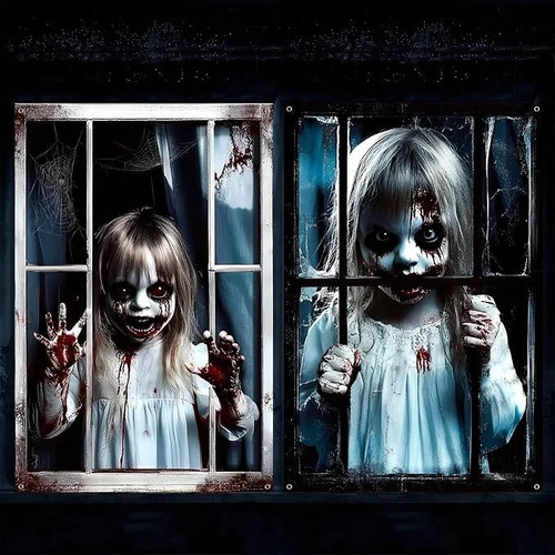 Halloween fensterdeko - 2x,