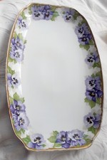 Jugendstil Kronach Bavaria Porzellan Victoria Luise, Tablett mit 3 Mokkatassen