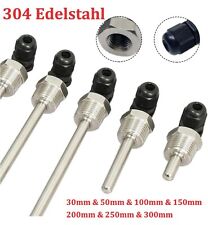 6mm TAUCHHÜLSE Edelstahl 1/2 " 30 bis 300 mm Temperaturfühler Sensor schutzrohr