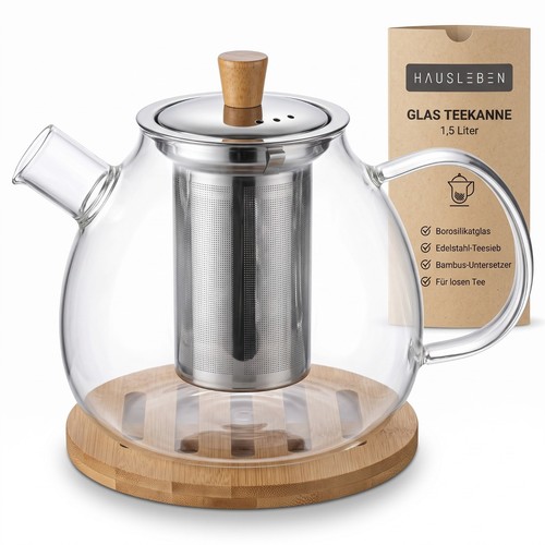 Teekanne aus borosilikatglas - teekanne,