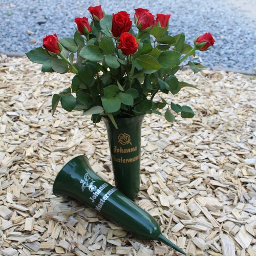Grabvase mit namen - grabvase,